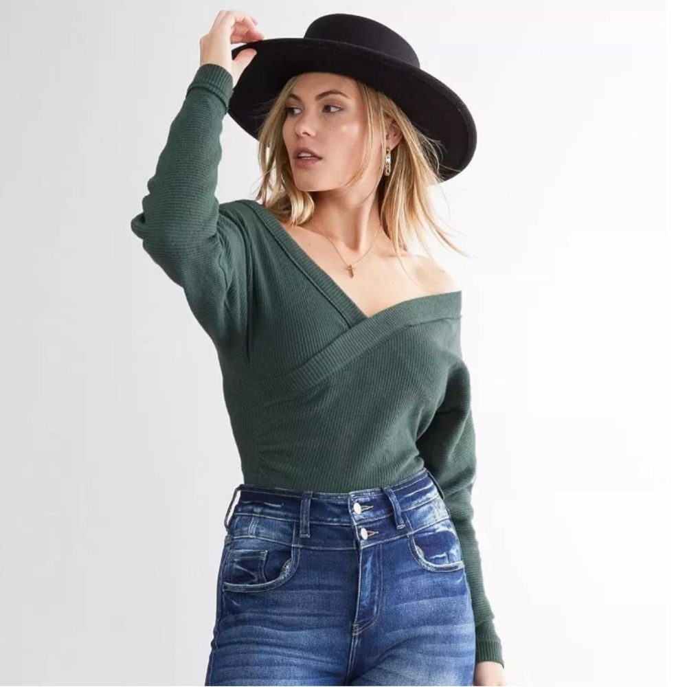 Free People Lovin' This Feeling Thermal Bodysuit in Forest Pine Size XS
